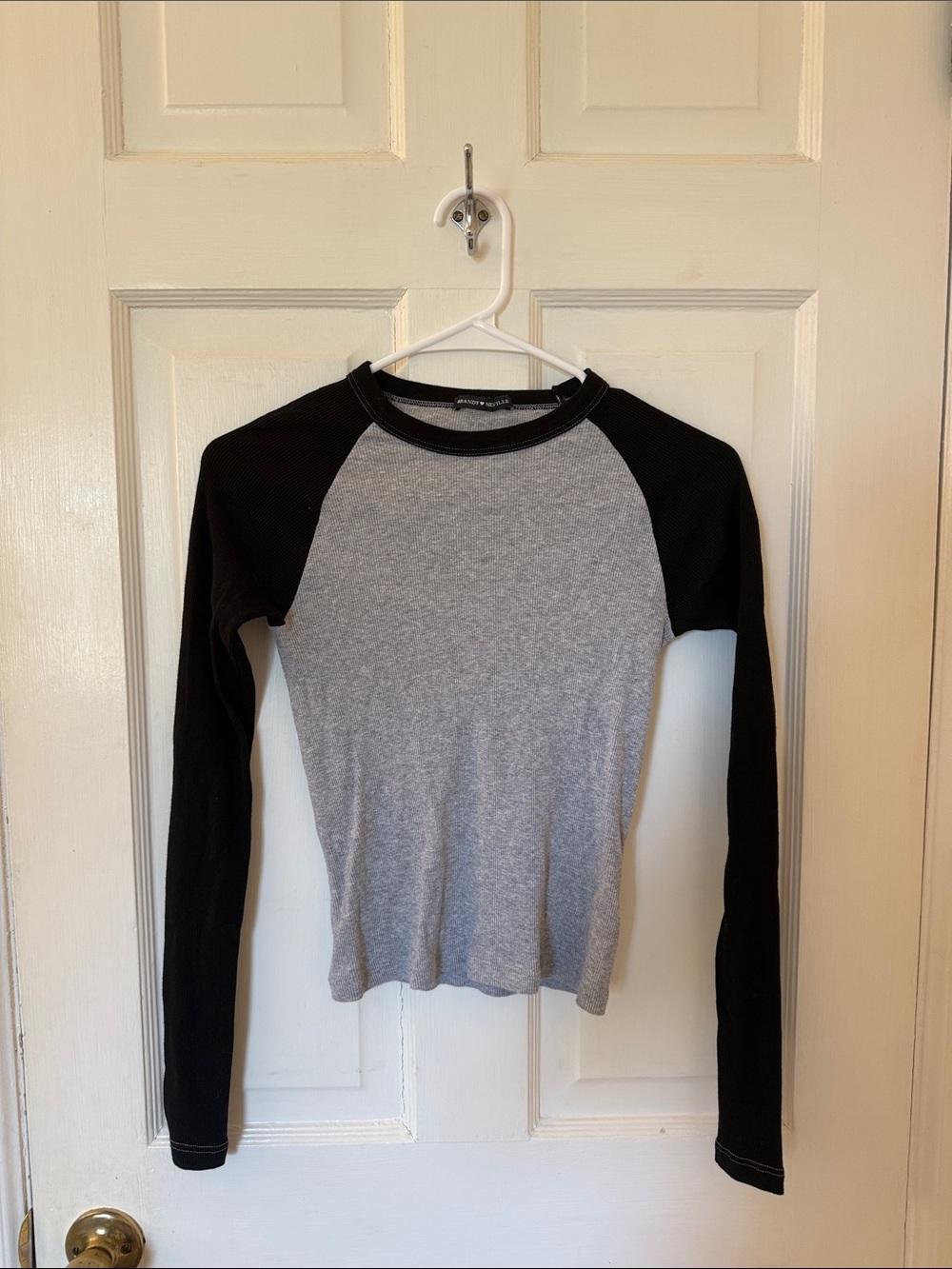 Brandy Melville Gray and Black Long Sleeve Top